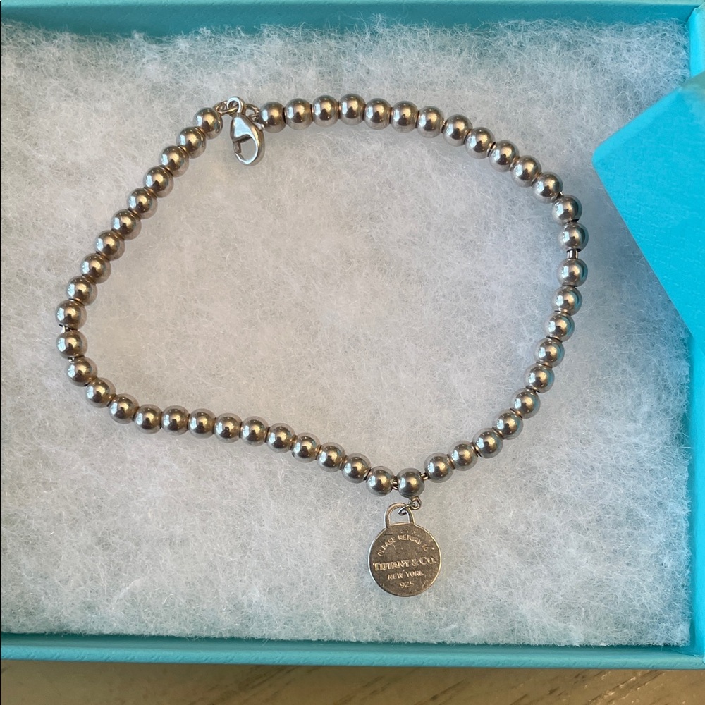 Tiffany & Co. Return to Tiffany Silver Tag Beaded Bracelet, 7.5 inches